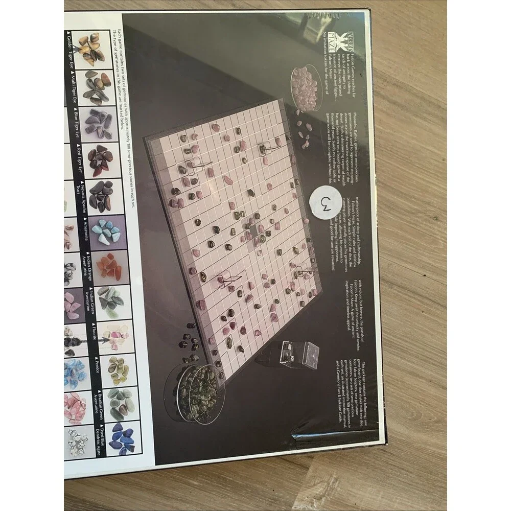 1986 Falcon Games FALCON'S MAZE Boardgame Red Tiger Eye Fluorite Egypt Theme NIB